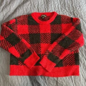 Art Class  Red and Black Checkered Sweater. Kids Small